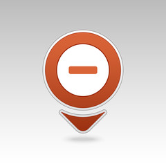  Minus pin map icon. Map pointer, markers. 