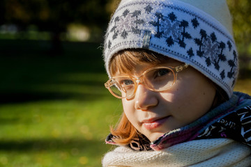 Young woman wearing glasses
