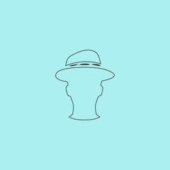 Man head with hat vector illustration