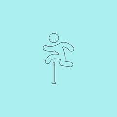 man figure jumping over obstacles
