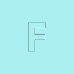 Letter F vector flat icon  