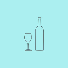 Bottle of wine and glass