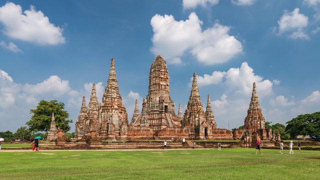 Wat Chaiwatthanaram of Ayutthaya Historical Park  Time Lapse - Thailand
