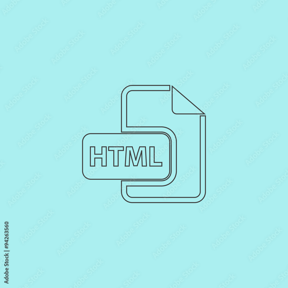Poster html file extension icon vector.