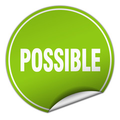 possible round green sticker isolated on white