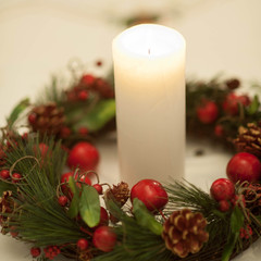 New Year tree decorations, Christmas tree, candle,