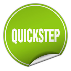 quickstep round green sticker isolated on white