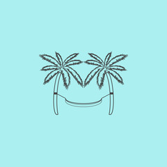 Fototapeta na wymiar hammock and palm trees