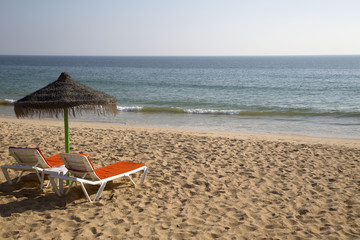 Sun Beds on a Beach