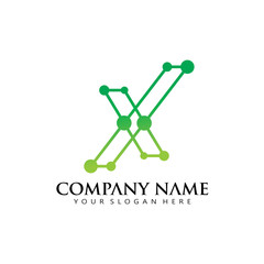 initial X Line Network logo icon