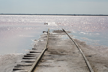 Railroad in salt lake