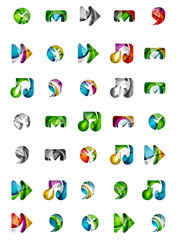 Set of abstract universal web icons, business logotype concepts