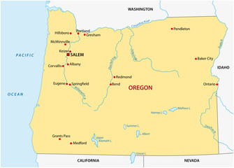 simple oregon state map