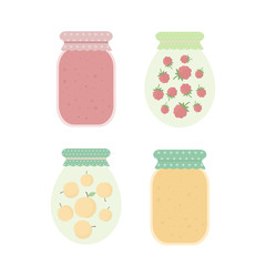 Jam in jars. Vector illustration