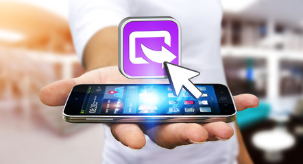 Businessman using the Cloud