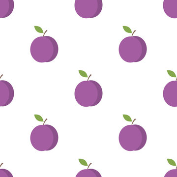 Seamless pattern with plums