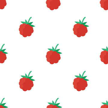 Seamless pattern with raspberry