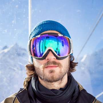 Portrait of man at ski resort