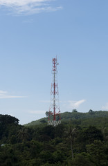Obraz premium Radio mast in the middle of the jungle, Trat, Thailand