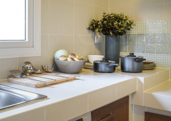 Obraz na płótnie Canvas modern pantry with utensil in kitchen