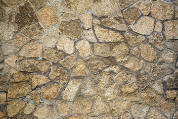 Old stone pavement as a background, top view, horizontal