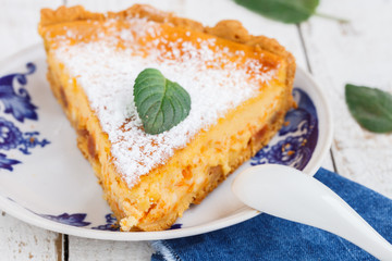 Pumpkin quiche.selective focus