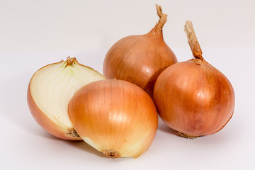 Shallots on a white background