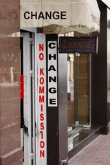 Foreign Currency Exchange Office On The City Street