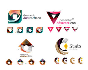 Universal abstract geometric shapes - business emblems