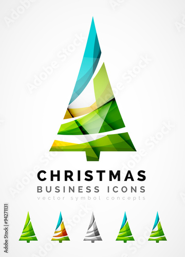 &quot;Set of abstract Christmas Tree Icons, business logo concepts&quot; Stock