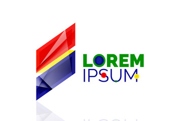 Logo, abstract geometric business icon