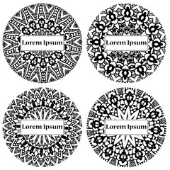 Mandala circle design. Abstract lace ornament. Vector illustration with arabic motifs for card, invitation, scrap booking.