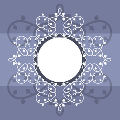 Vintage round vector frame with leaves. Vintage monogram. Vector