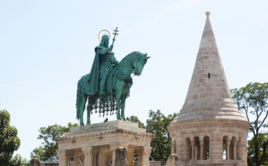 Fototapeta na wymiar Statue of St Stephen, Budapest.