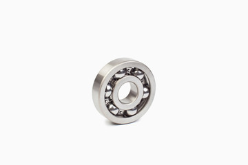 Close-up bearings spare part of mechanical on the white background.