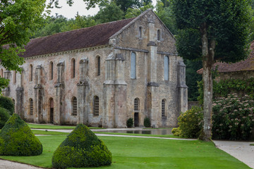 Fototapeta na wymiar Cistercian Abbey of Fontenay in France. A World Heritage Site