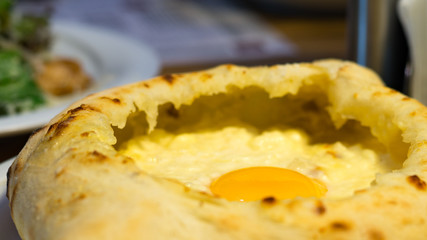 Adzharian khachapuri - pie with cheese and egg