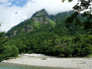 上高地　穂高連峰　山