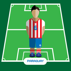 Fototapeta premium Computer game Paraguay Soccer club player