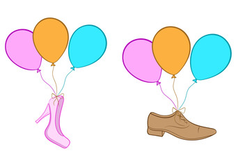 Shoes on balloons