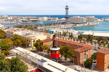 Foto op Plexiglas Barcelona. Cableway. © pillerss