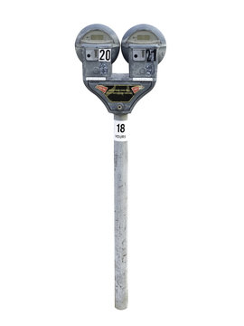 Parking Meter On White