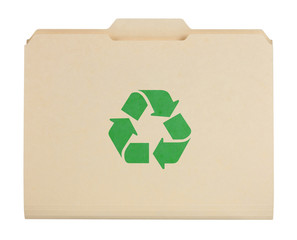 File folder with recycle symbol