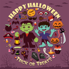 Vintage Halloween poster design