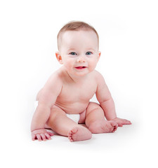 portrait of adorable baby isolated on white background