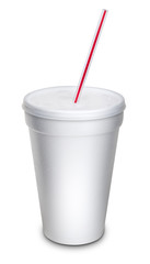 Fast food To Go cup with Lid Isolated on White