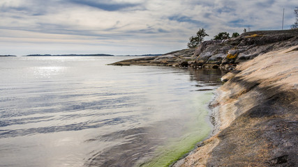 View  from  rocky coast of Sweden on the Baltic sea