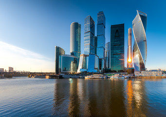 Obraz na płótnie Canvas Moscow City - view of skyscrapers Moscow International Business Center.