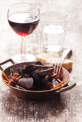 Closeup von Miesmuscheln