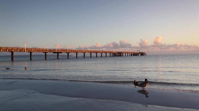 Morning on the beach in Binz, Ruegen Island, Germany